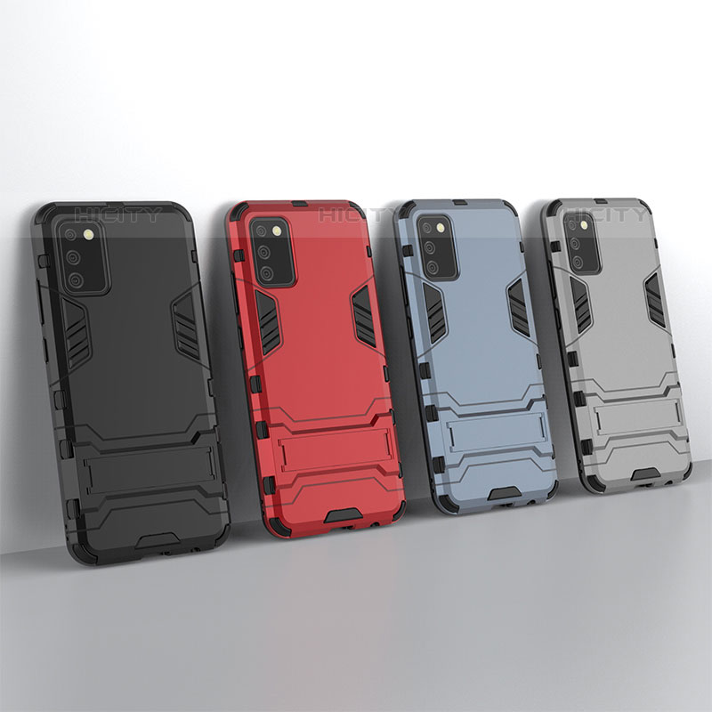 Custodia Silicone e Plastica Opaca Cover con Supporto T02 per Samsung Galaxy M02s