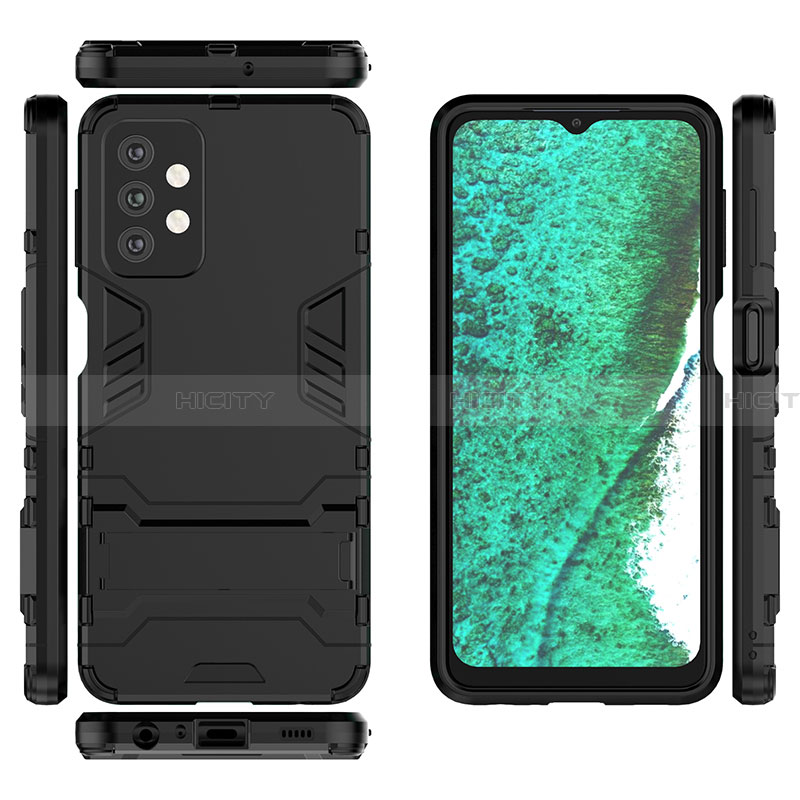 Custodia Silicone e Plastica Opaca Cover con Supporto T03 per Samsung Galaxy A32 4G