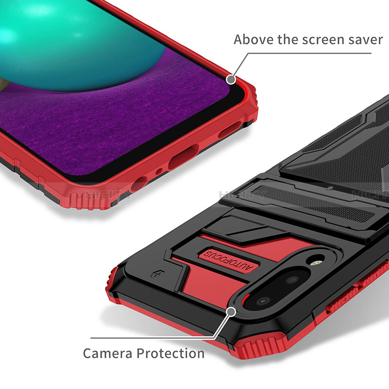 Custodia Silicone e Plastica Opaca Cover con Supporto YF1 per Samsung Galaxy A02