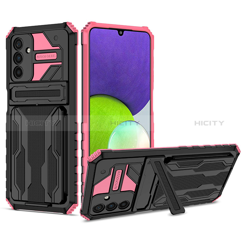 Custodia Silicone e Plastica Opaca Cover con Supporto YF1 per Samsung Galaxy A04s