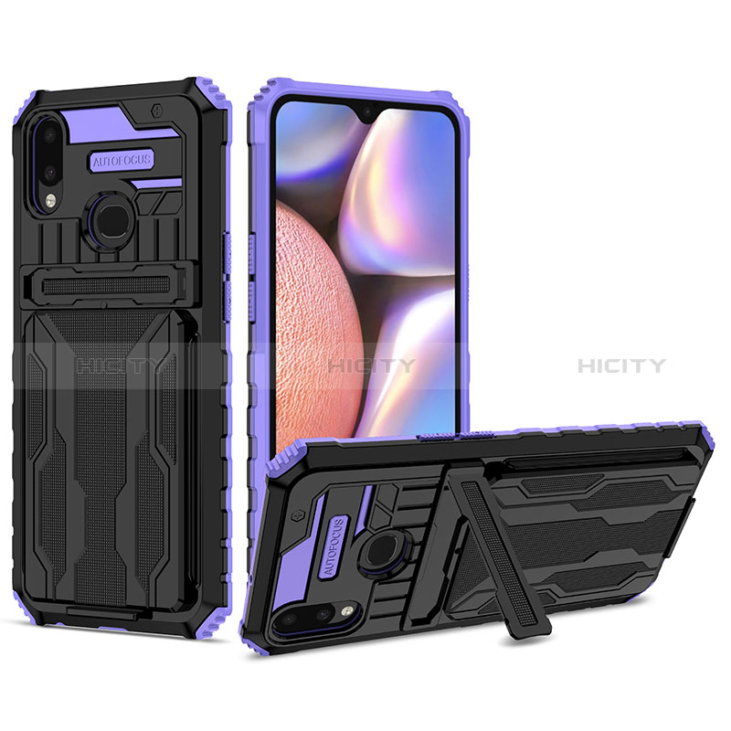 Custodia Silicone e Plastica Opaca Cover con Supporto YF1 per Samsung Galaxy A10s