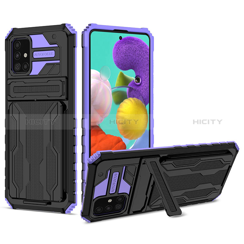 Custodia Silicone e Plastica Opaca Cover con Supporto YF1 per Samsung Galaxy A31