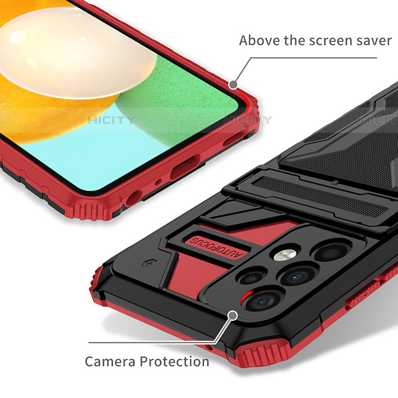 Custodia Silicone e Plastica Opaca Cover con Supporto YF1 per Samsung Galaxy A72 4G