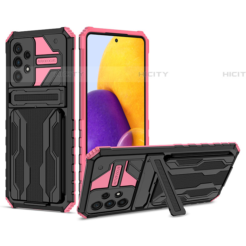 Custodia Silicone e Plastica Opaca Cover con Supporto YF1 per Samsung Galaxy A73 5G