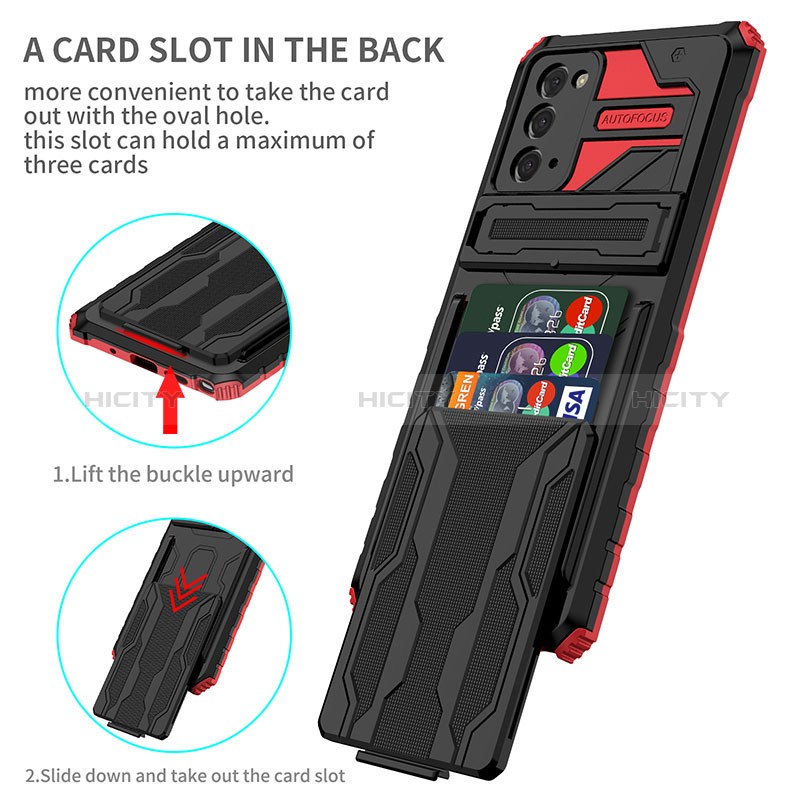 Custodia Silicone e Plastica Opaca Cover con Supporto YF1 per Samsung Galaxy Note 20 5G