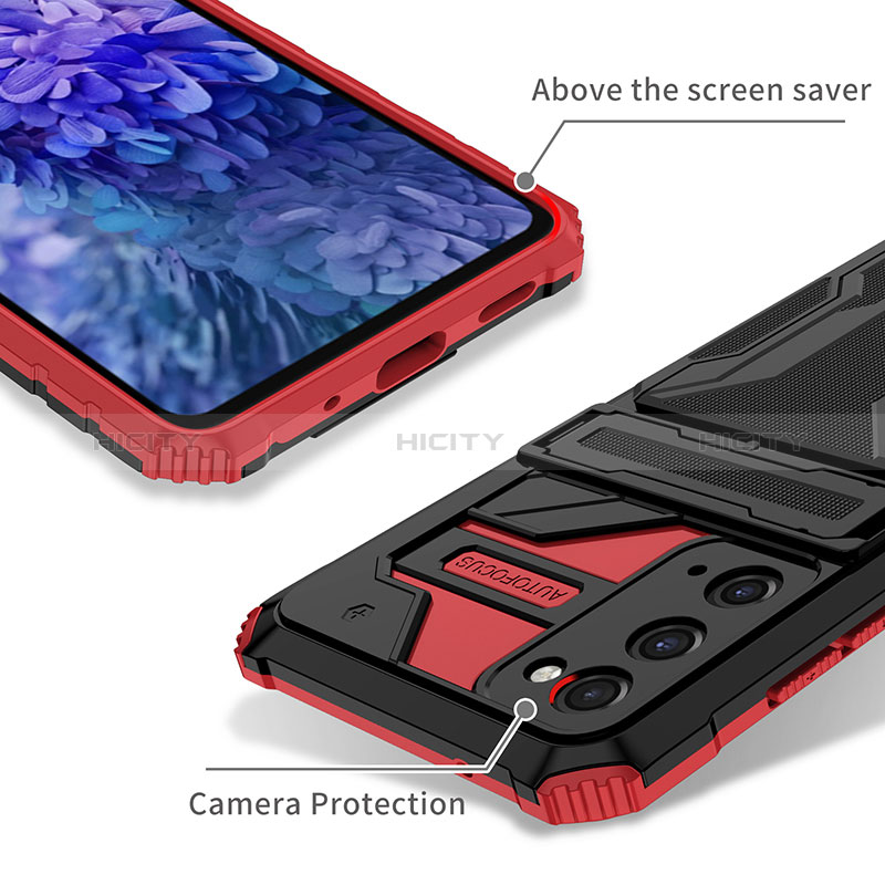 Custodia Silicone e Plastica Opaca Cover con Supporto YF1 per Samsung Galaxy S20 Lite 5G