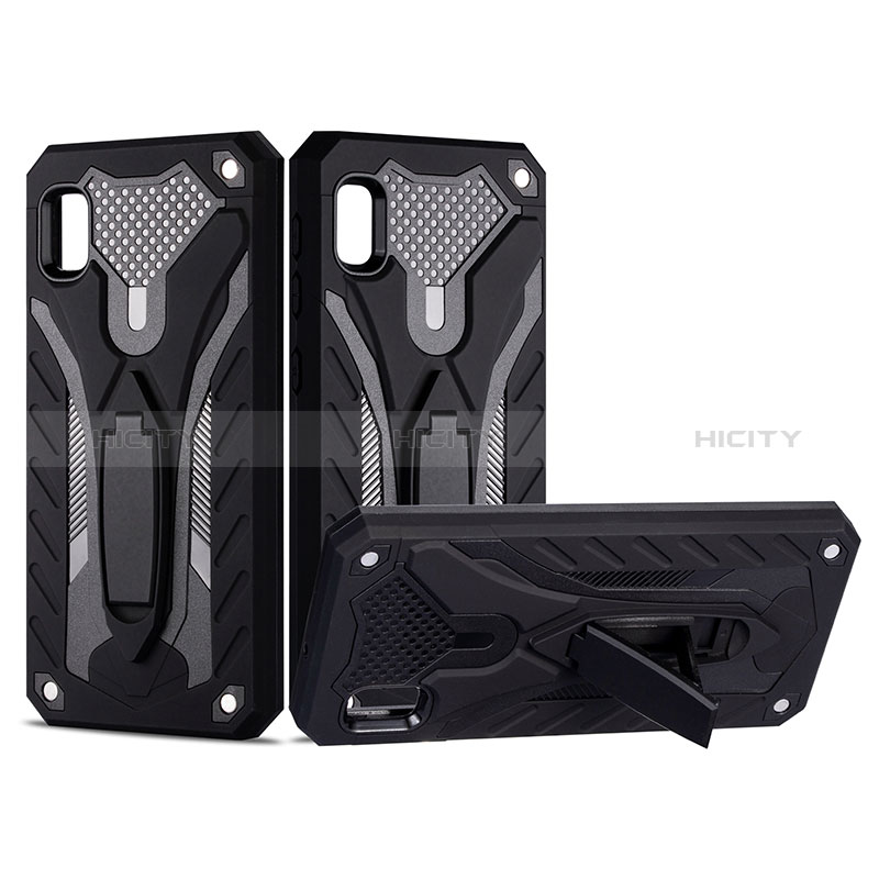 Custodia Silicone e Plastica Opaca Cover con Supporto YF2 per Samsung Galaxy A10e Nero