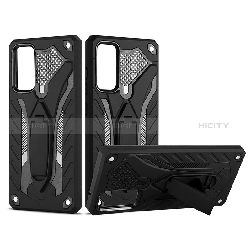 Custodia Silicone e Plastica Opaca Cover con Supporto YF2 per Samsung Galaxy S20 FE 5G Nero