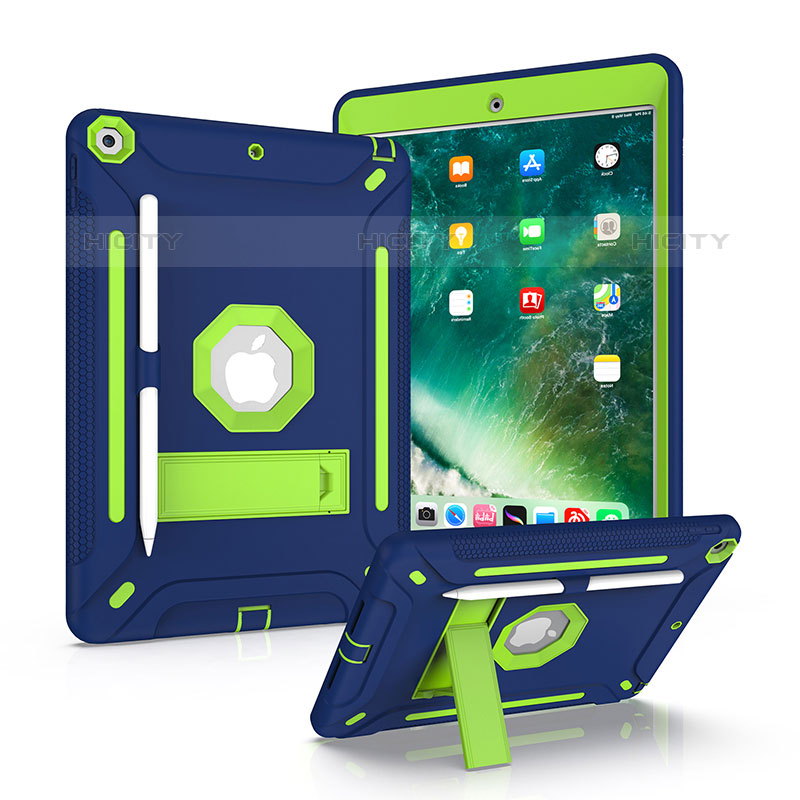 Custodia Silicone e Plastica Opaca Cover con Supporto YJ2 per Apple iPad 10.2 (2020) Blu