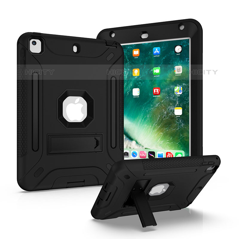 Custodia Silicone e Plastica Opaca Cover con Supporto YJ2 per Apple iPad Mini 4 Nero