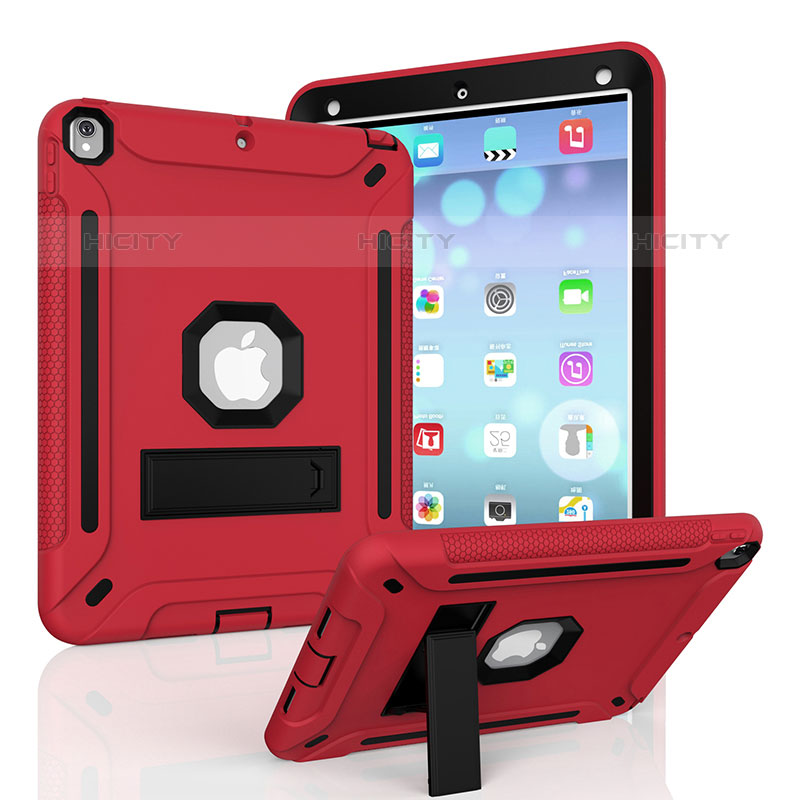 Custodia Silicone e Plastica Opaca Cover con Supporto YJ2 per Apple iPad Pro 10.5 Rosso