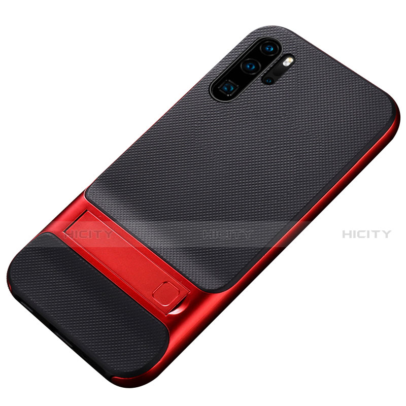 Custodia Silicone e Plastica Opaca Cover con Supporto Z01 per Huawei P30 Pro New Edition Rosso