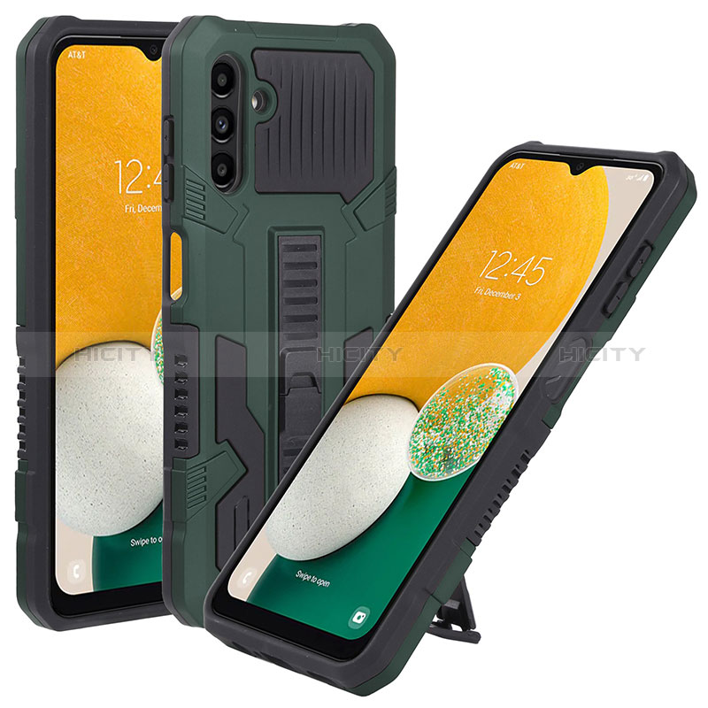 Custodia Silicone e Plastica Opaca Cover con Supporto ZJ1 per Samsung Galaxy A04s Verde