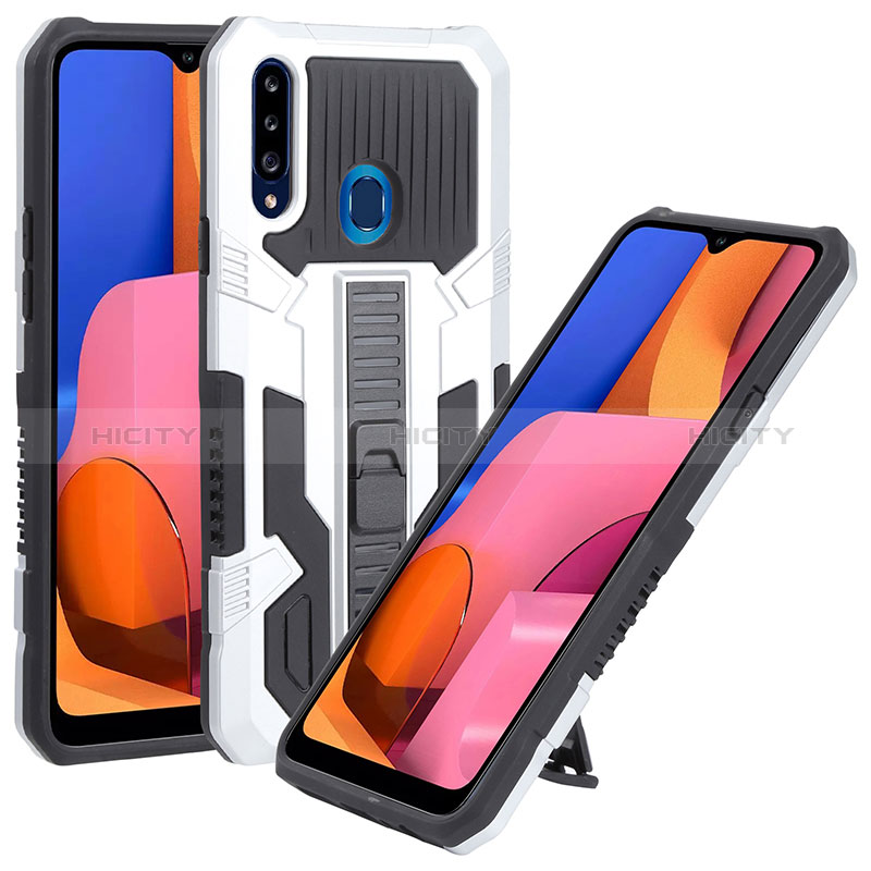 Custodia Silicone e Plastica Opaca Cover con Supporto ZJ1 per Samsung Galaxy A20s