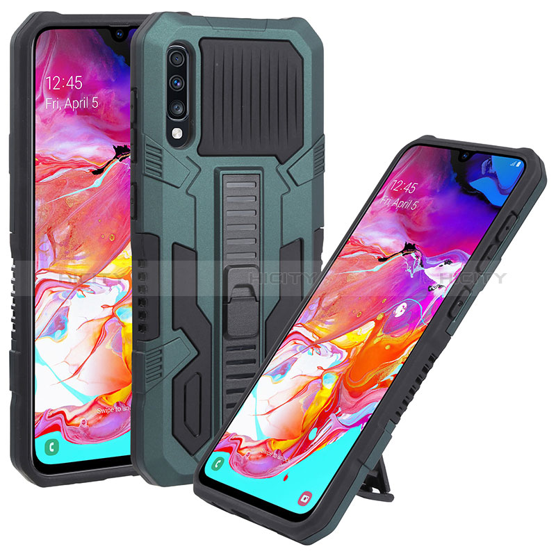 Custodia Silicone e Plastica Opaca Cover con Supporto ZJ1 per Samsung Galaxy A70