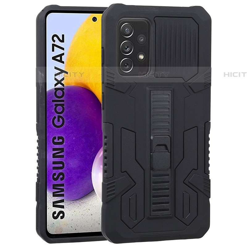 Custodia Silicone e Plastica Opaca Cover con Supporto ZJ1 per Samsung Galaxy A72 4G
