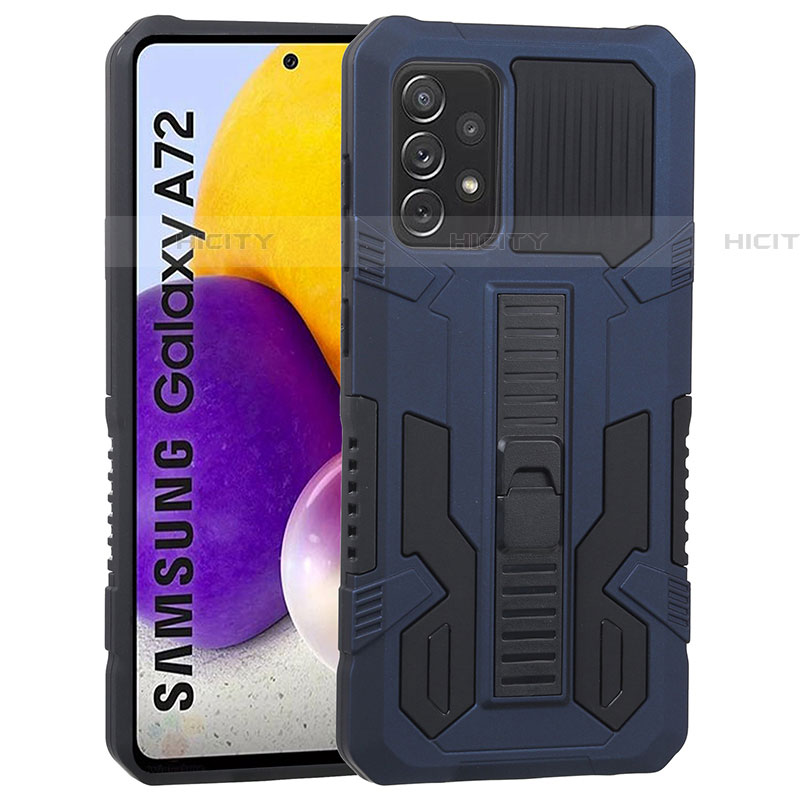 Custodia Silicone e Plastica Opaca Cover con Supporto ZJ1 per Samsung Galaxy A72 4G