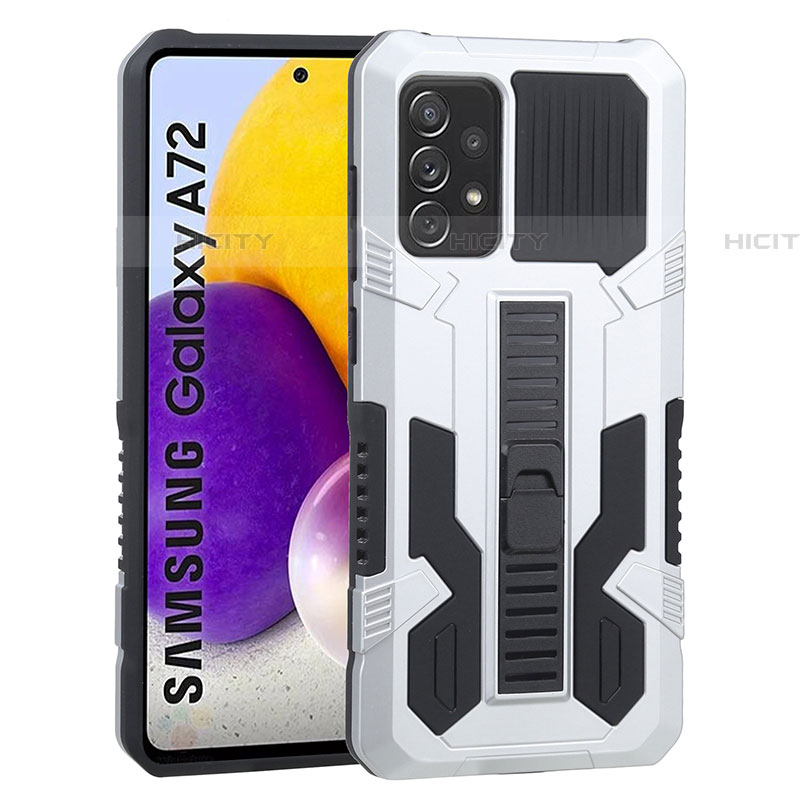 Custodia Silicone e Plastica Opaca Cover con Supporto ZJ1 per Samsung Galaxy A72 4G