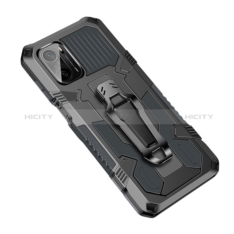 Custodia Silicone e Plastica Opaca Cover con Supporto ZJ2 per Xiaomi Mi 11i 5G Nero