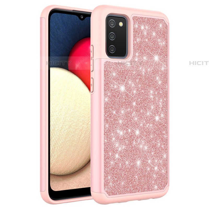 Custodia Silicone e Plastica Opaca Cover Fronte e Retro 360 Gradi Bling-Bling JX1 per Samsung Galaxy A03s