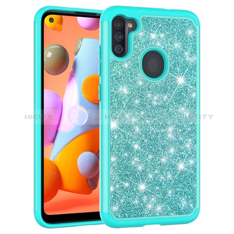 Custodia Silicone e Plastica Opaca Cover Fronte e Retro 360 Gradi Bling-Bling JX1 per Samsung Galaxy A11