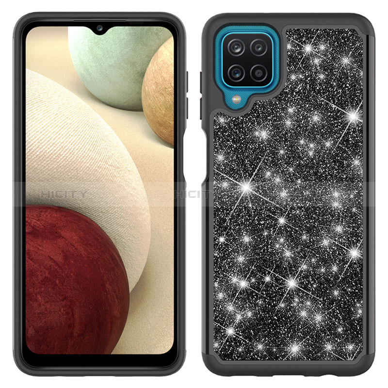 Custodia Silicone e Plastica Opaca Cover Fronte e Retro 360 Gradi Bling-Bling JX1 per Samsung Galaxy A12 5G