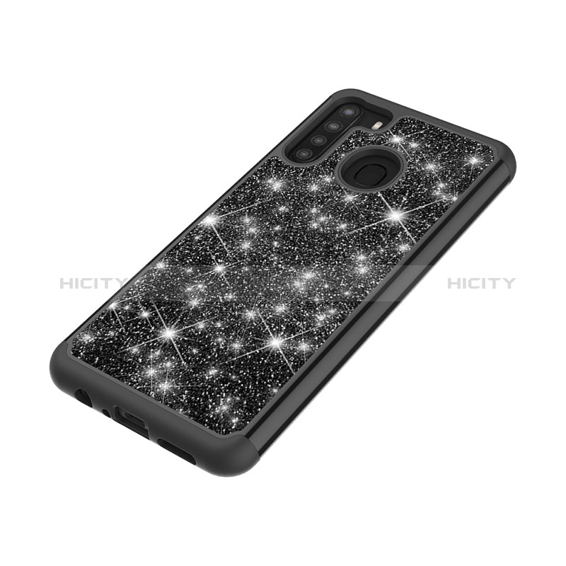 Custodia Silicone e Plastica Opaca Cover Fronte e Retro 360 Gradi Bling-Bling JX1 per Samsung Galaxy A21