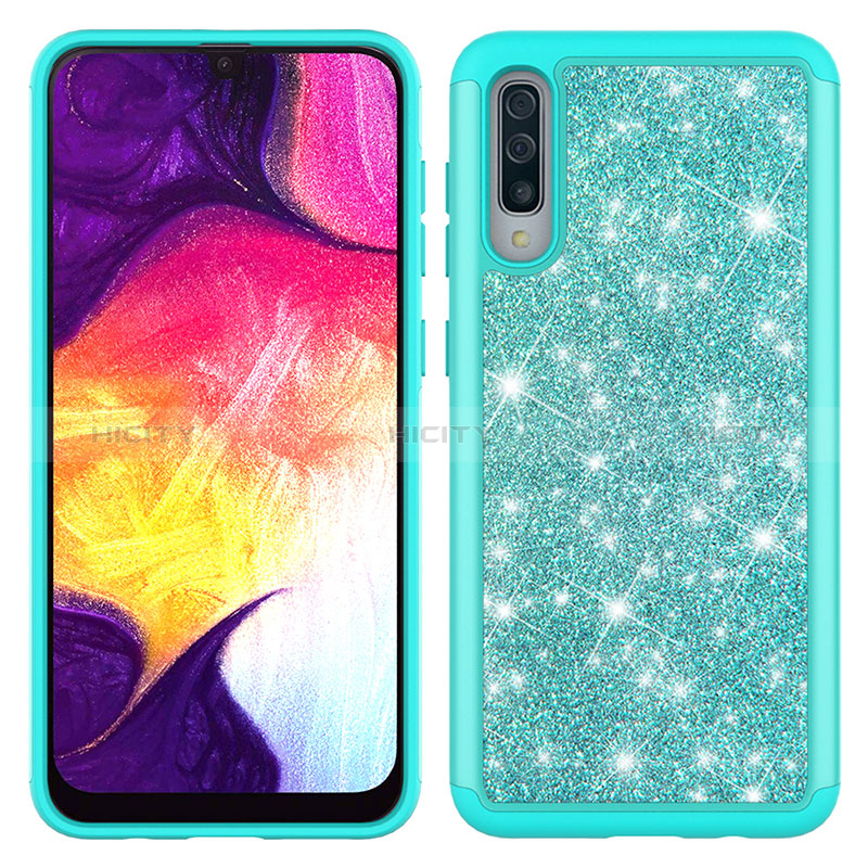 Custodia Silicone e Plastica Opaca Cover Fronte e Retro 360 Gradi Bling-Bling JX1 per Samsung Galaxy A50S