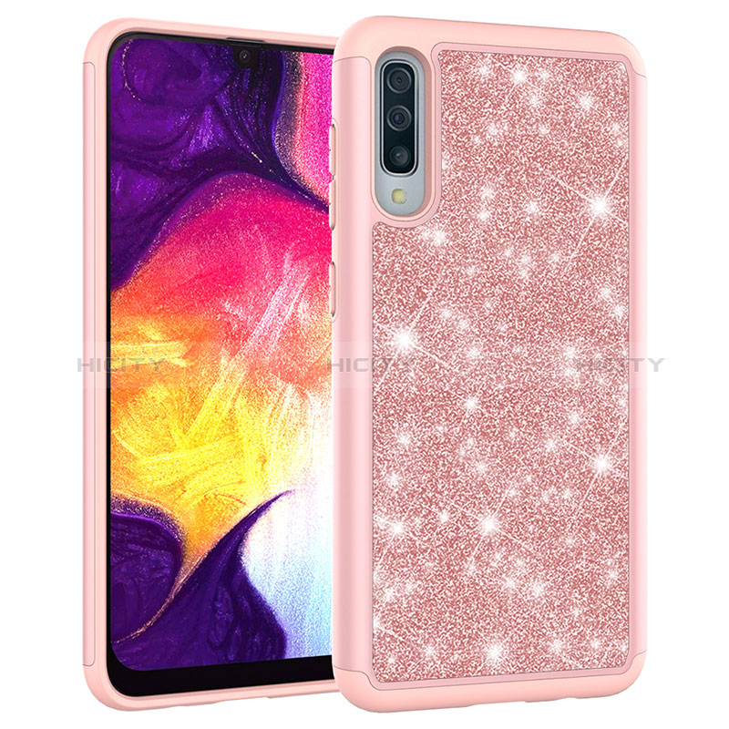 Custodia Silicone e Plastica Opaca Cover Fronte e Retro 360 Gradi Bling-Bling JX1 per Samsung Galaxy A50S