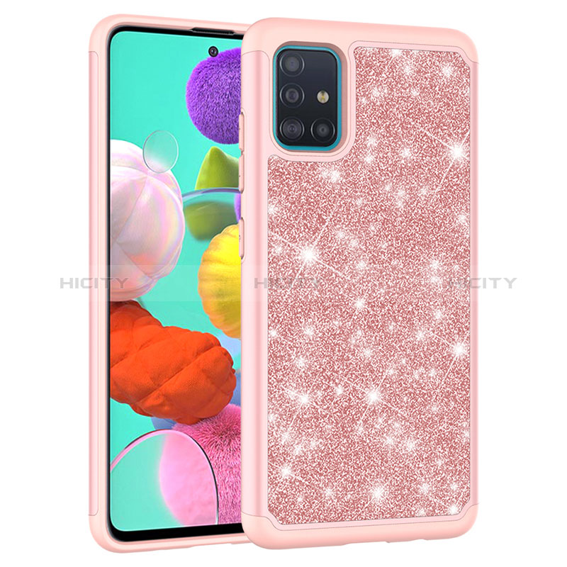 Custodia Silicone e Plastica Opaca Cover Fronte e Retro 360 Gradi Bling-Bling JX1 per Samsung Galaxy A51 4G