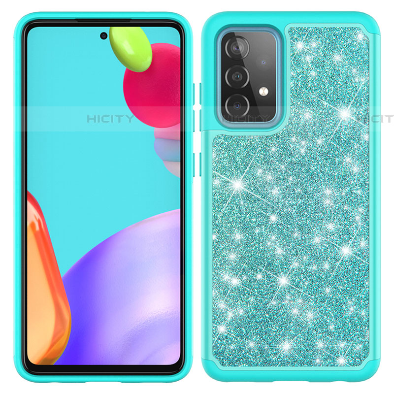 Custodia Silicone e Plastica Opaca Cover Fronte e Retro 360 Gradi Bling-Bling JX1 per Samsung Galaxy A52 5G