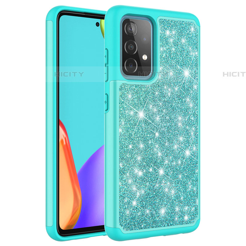 Custodia Silicone e Plastica Opaca Cover Fronte e Retro 360 Gradi Bling-Bling JX1 per Samsung Galaxy A52 5G