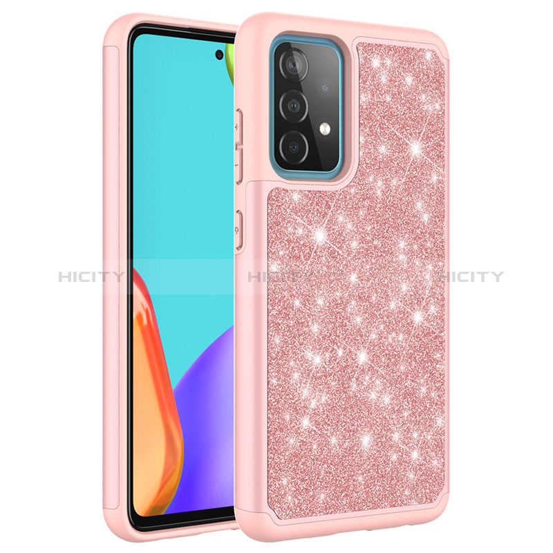 Custodia Silicone e Plastica Opaca Cover Fronte e Retro 360 Gradi Bling-Bling JX1 per Samsung Galaxy A52s 5G