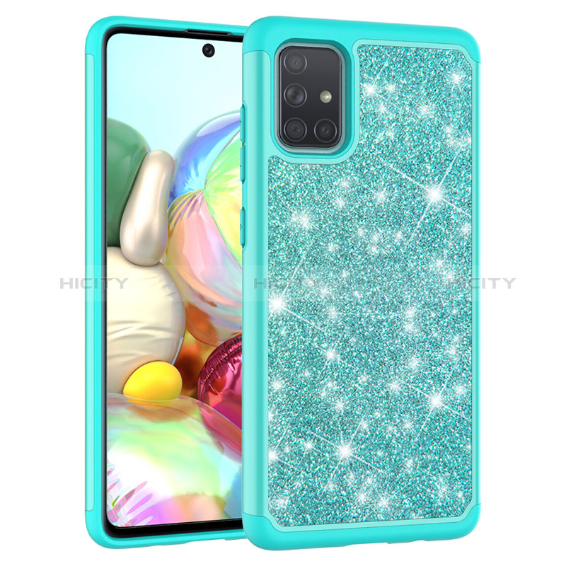 Custodia Silicone e Plastica Opaca Cover Fronte e Retro 360 Gradi Bling-Bling JX1 per Samsung Galaxy A71 5G