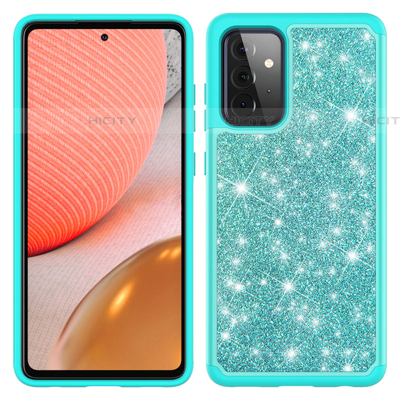 Custodia Silicone e Plastica Opaca Cover Fronte e Retro 360 Gradi Bling-Bling JX1 per Samsung Galaxy A72 5G