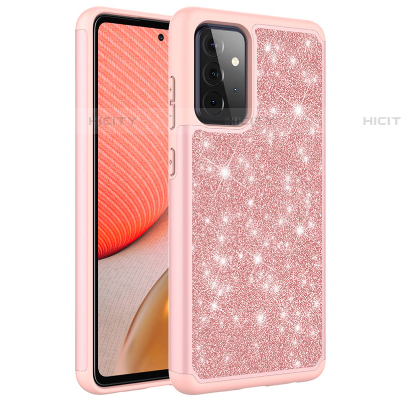 Custodia Silicone e Plastica Opaca Cover Fronte e Retro 360 Gradi Bling-Bling JX1 per Samsung Galaxy A72 5G