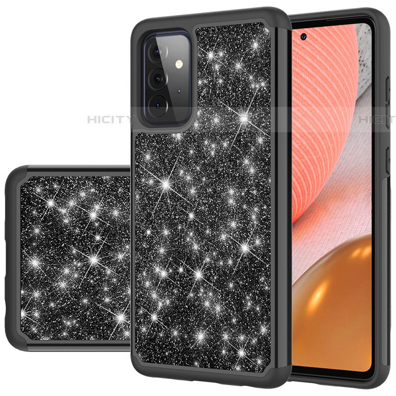 Custodia Silicone e Plastica Opaca Cover Fronte e Retro 360 Gradi Bling-Bling JX1 per Samsung Galaxy A72 5G