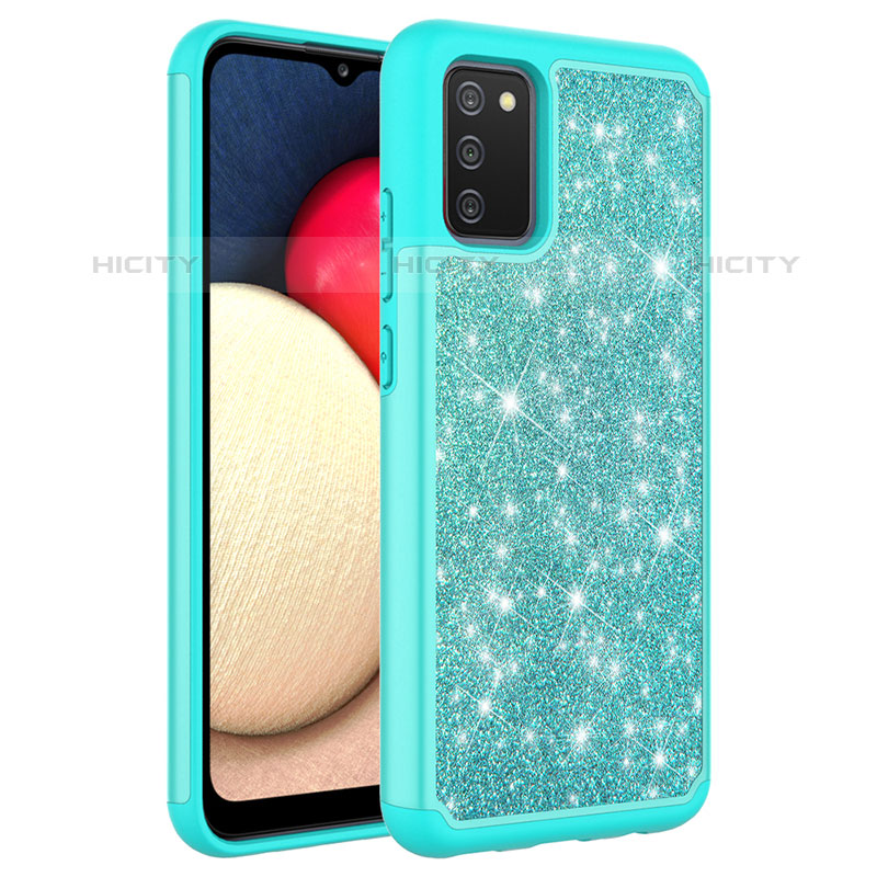 Custodia Silicone e Plastica Opaca Cover Fronte e Retro 360 Gradi Bling-Bling JX1 per Samsung Galaxy M02s