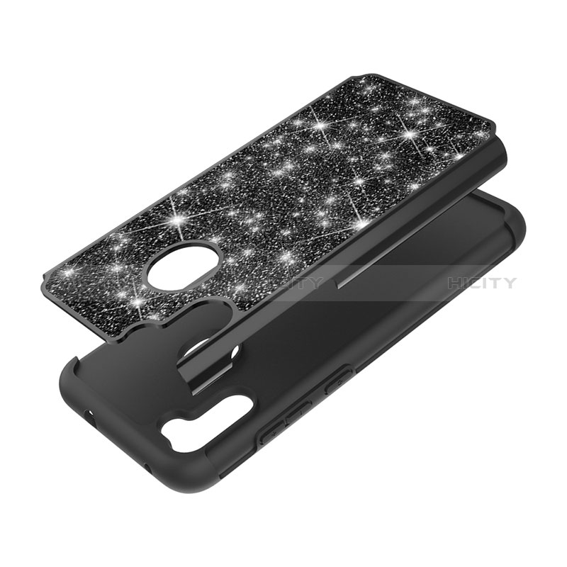 Custodia Silicone e Plastica Opaca Cover Fronte e Retro 360 Gradi Bling-Bling JX1 per Samsung Galaxy M11