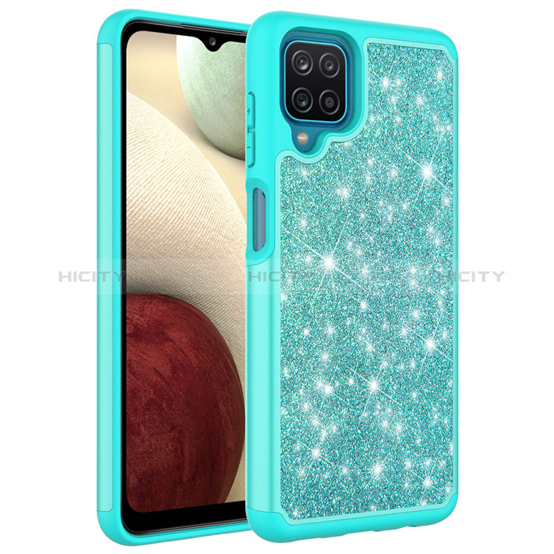 Custodia Silicone e Plastica Opaca Cover Fronte e Retro 360 Gradi Bling-Bling JX1 per Samsung Galaxy M12