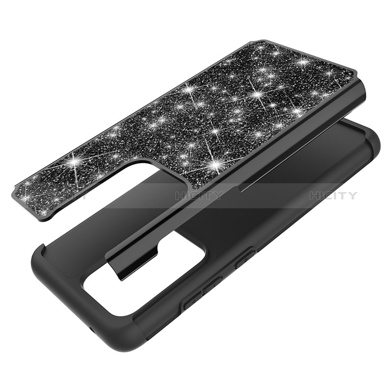 Custodia Silicone e Plastica Opaca Cover Fronte e Retro 360 Gradi Bling-Bling JX1 per Samsung Galaxy S20 Ultra