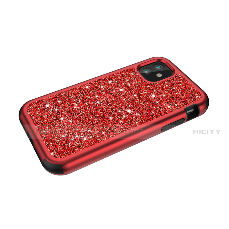 Custodia Silicone e Plastica Opaca Cover Fronte e Retro 360 Gradi Bling-Bling per Apple iPhone 11