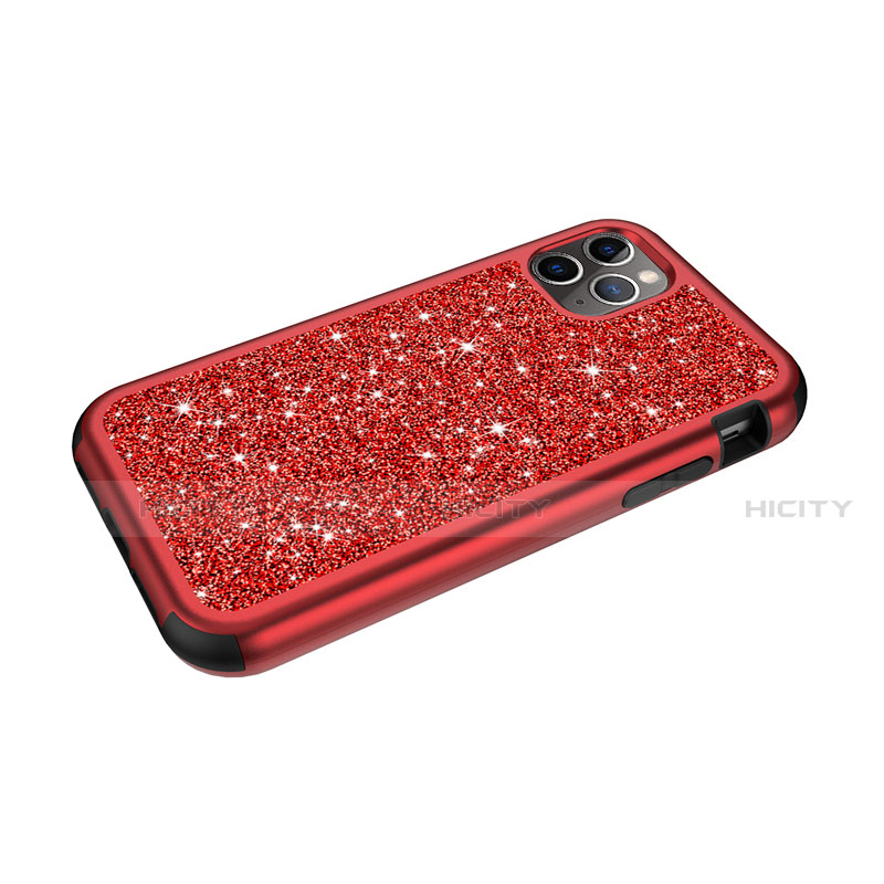 Custodia Silicone e Plastica Opaca Cover Fronte e Retro 360 Gradi Bling-Bling per Apple iPhone 11 Pro