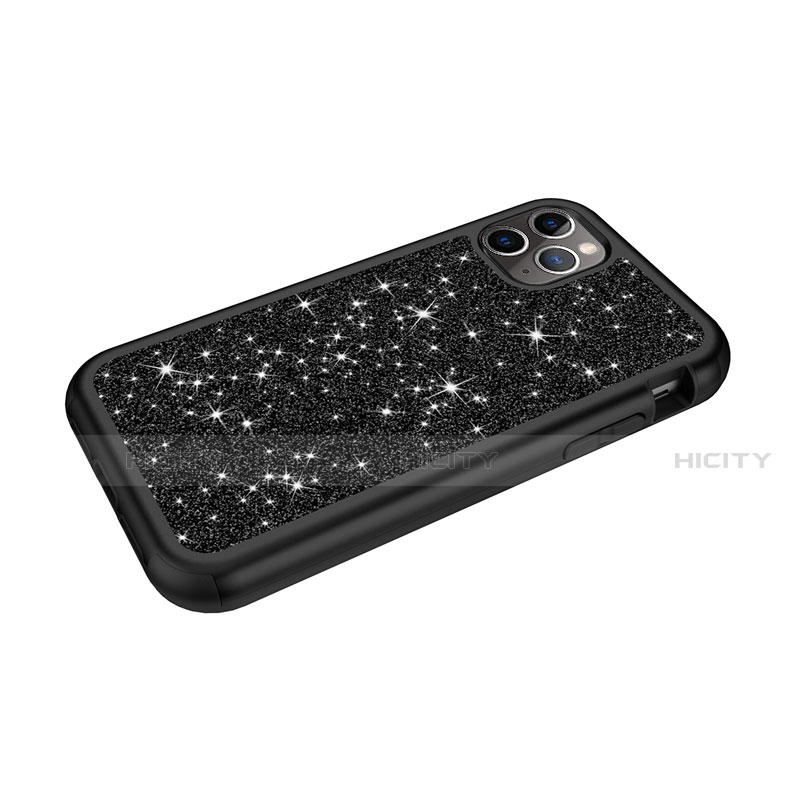 Custodia Silicone e Plastica Opaca Cover Fronte e Retro 360 Gradi Bling-Bling per Apple iPhone 11 Pro