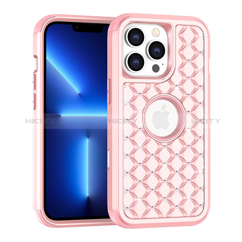 Custodia Silicone e Plastica Opaca Cover Fronte e Retro 360 Gradi Bling-Bling per Apple iPhone 13 Pro Max