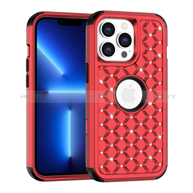 Custodia Silicone e Plastica Opaca Cover Fronte e Retro 360 Gradi Bling-Bling per Apple iPhone 13 Pro Max