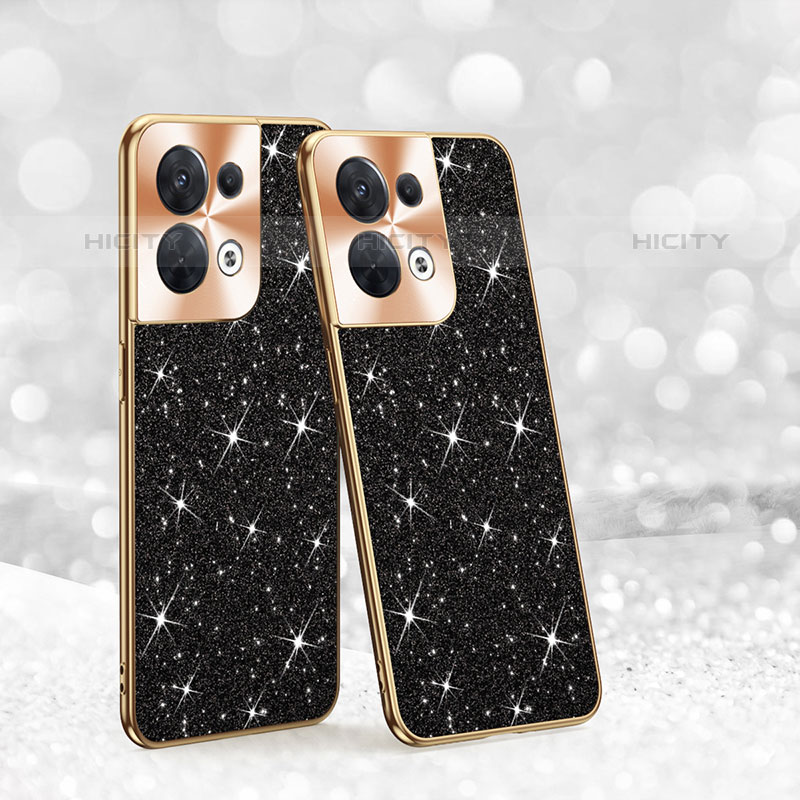 Custodia Silicone e Plastica Opaca Cover Fronte e Retro 360 Gradi Bling-Bling per Oppo Reno9 Pro 5G