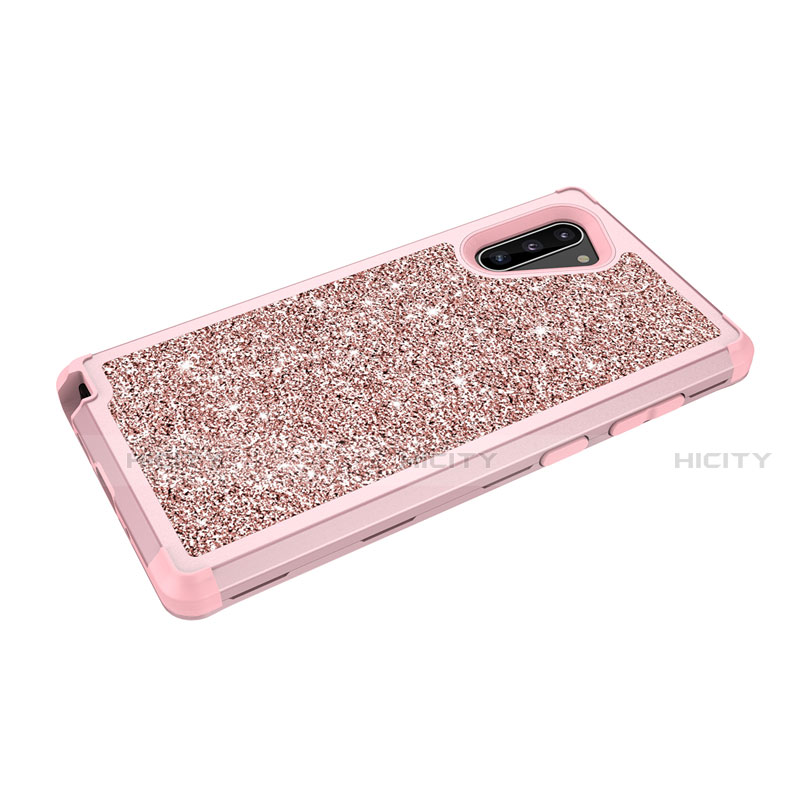 Custodia Silicone e Plastica Opaca Cover Fronte e Retro 360 Gradi Bling-Bling per Samsung Galaxy Note 10 5G