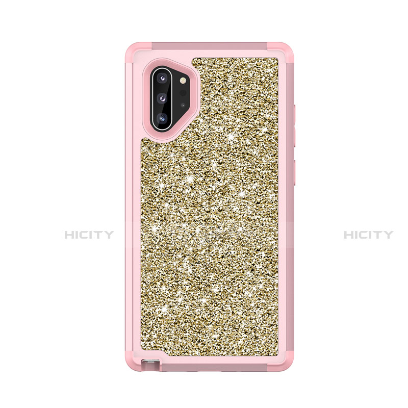 Custodia Silicone e Plastica Opaca Cover Fronte e Retro 360 Gradi Bling-Bling per Samsung Galaxy Note 10 Plus