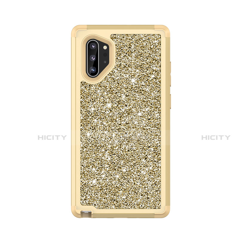 Custodia Silicone e Plastica Opaca Cover Fronte e Retro 360 Gradi Bling-Bling per Samsung Galaxy Note 10 Plus